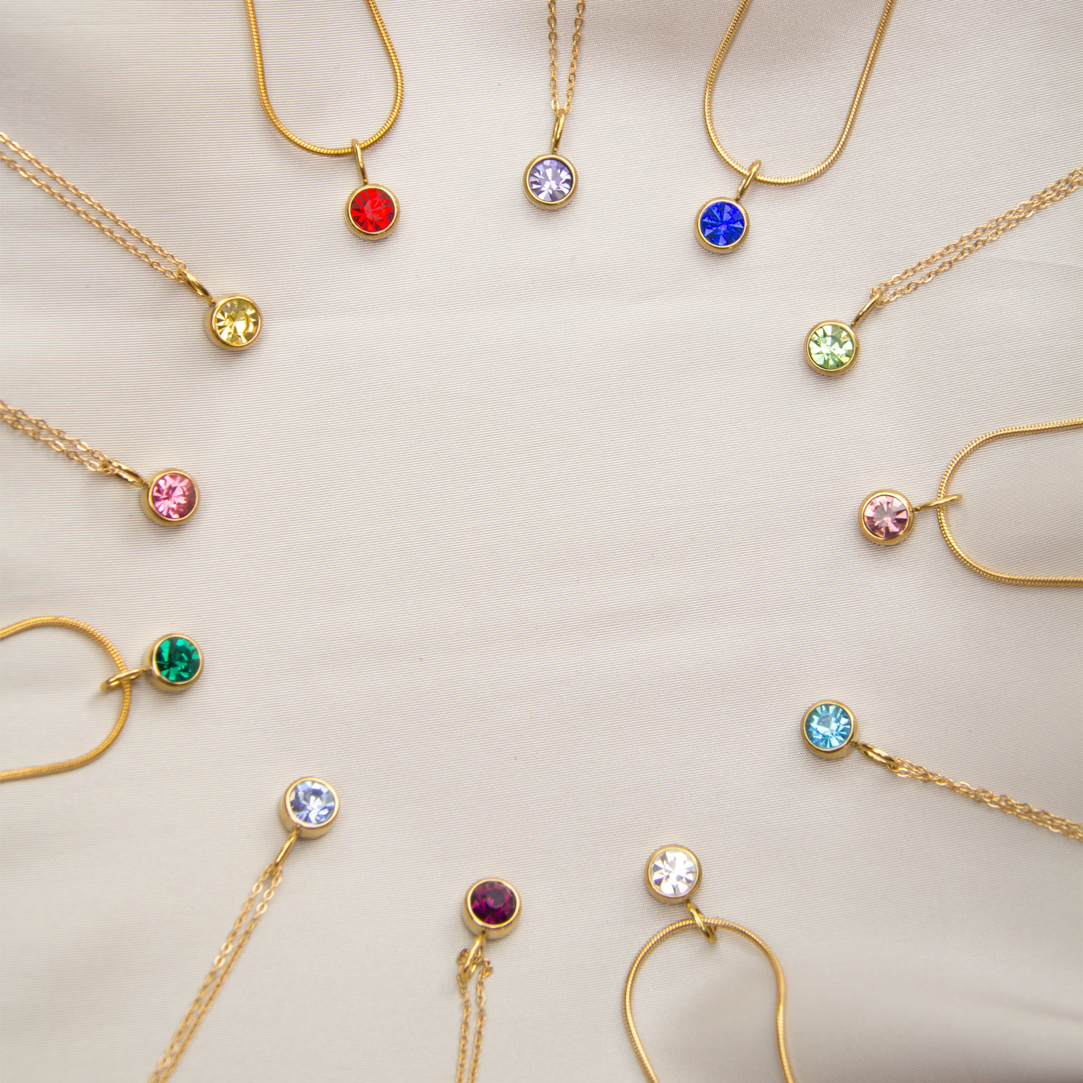 Rechteckiger Gravuranhänger Bundle mit Nasen-, Finger- oder Pfotenabdruck inkl. Kette & Geburtsstein aus 14K vergoldetem Edelstahl