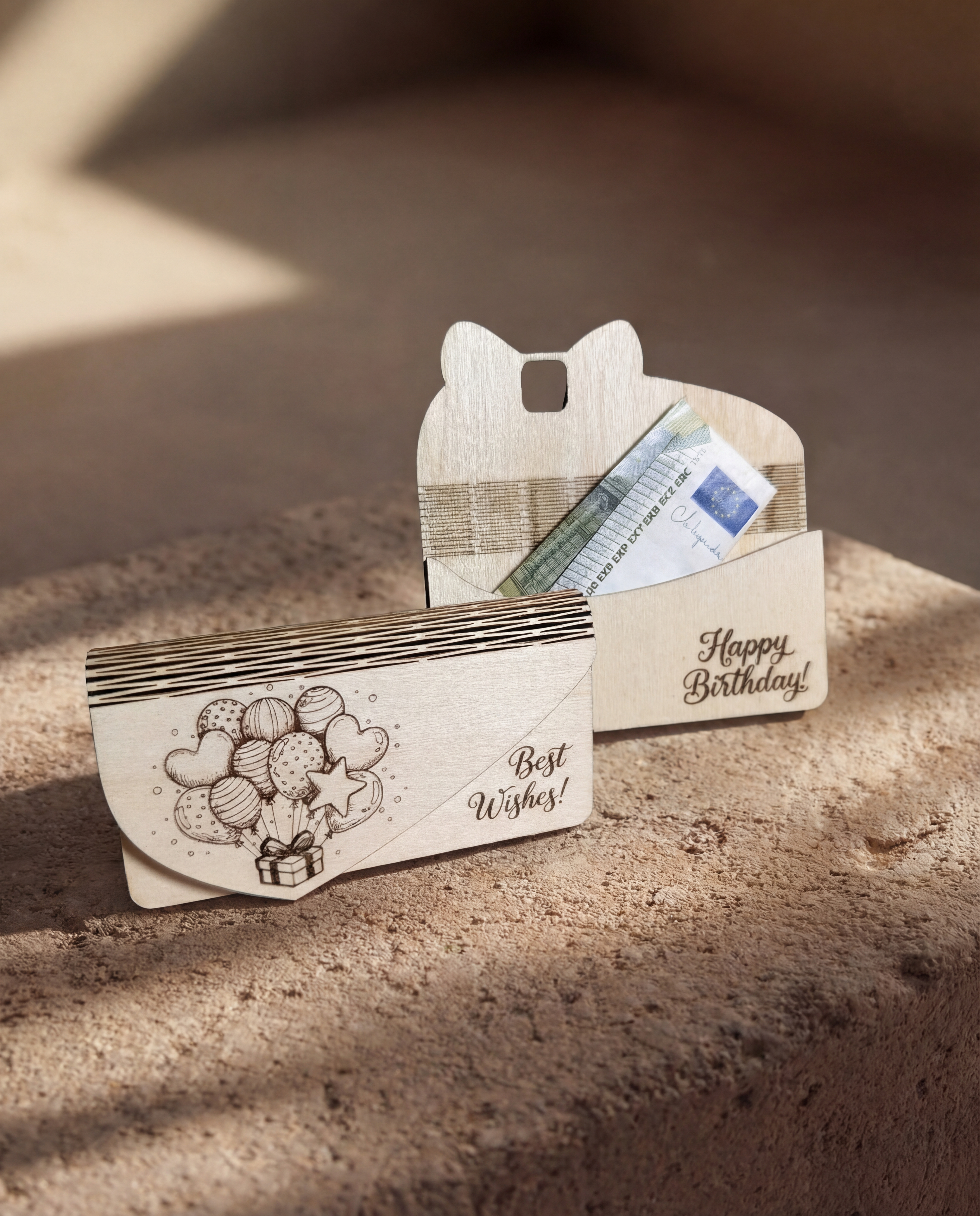 Holz-Geschenkbox für Geld & Gutscheine – frei gestaltbar