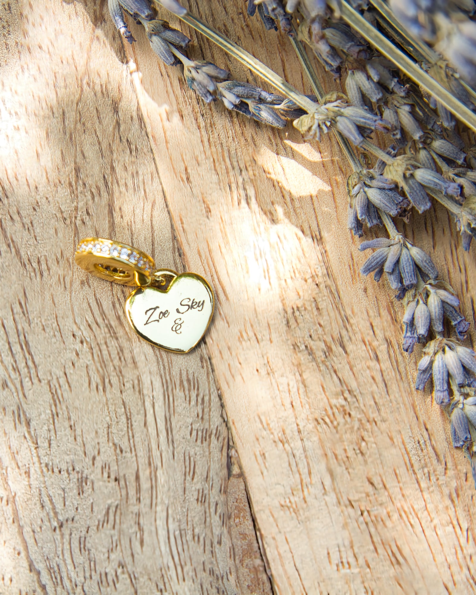 Herz Gravuranhänger mit Nasen-, Finger- oder Pfotenabdruck aus 14K vergoldetem Edelstahl