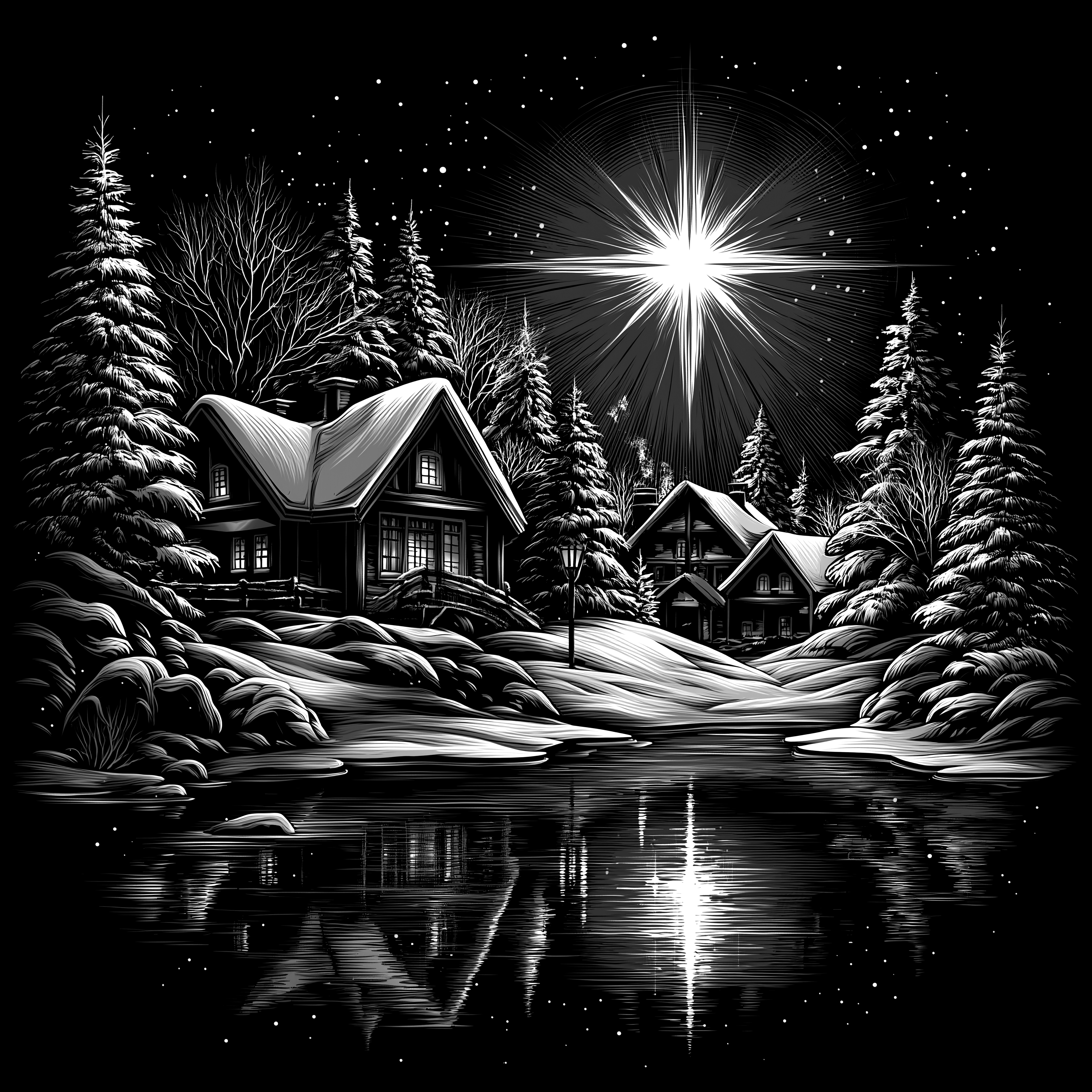 Schiefer-Untersetzer mit lasergraviertem Weihnachtsmotiv