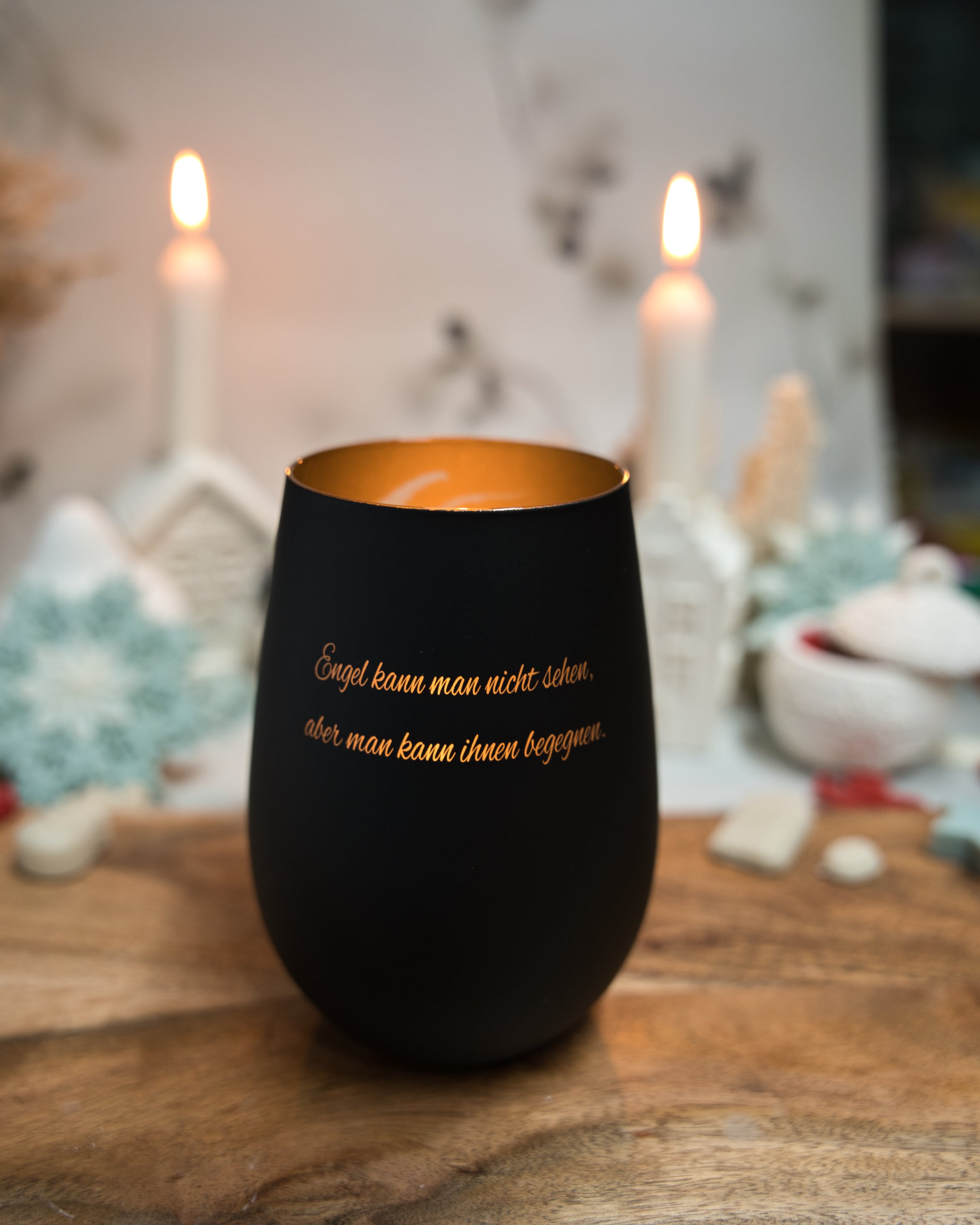 Graviertes Teelichtglas