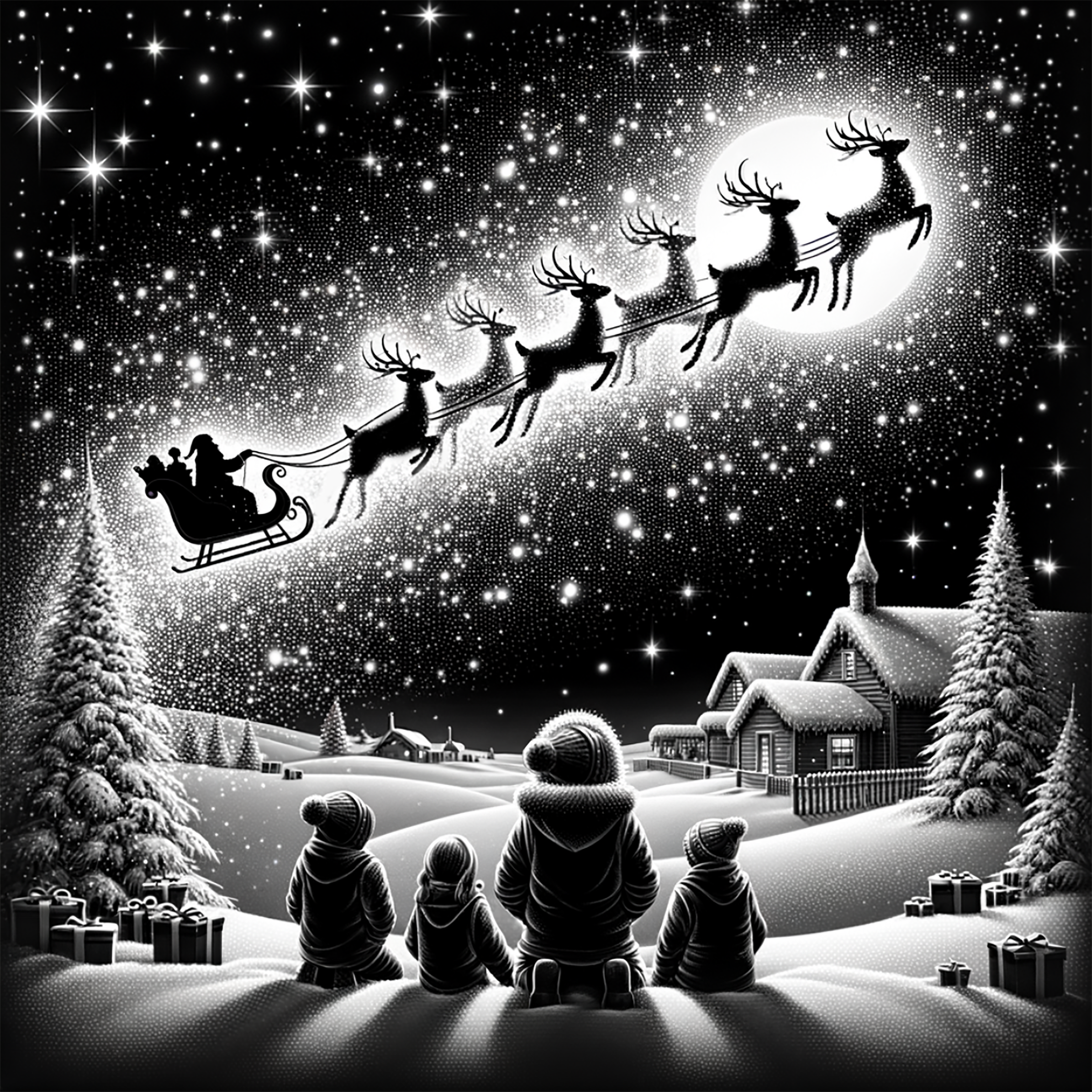 Schiefer-Untersetzer mit lasergraviertem Weihnachtsmotiv