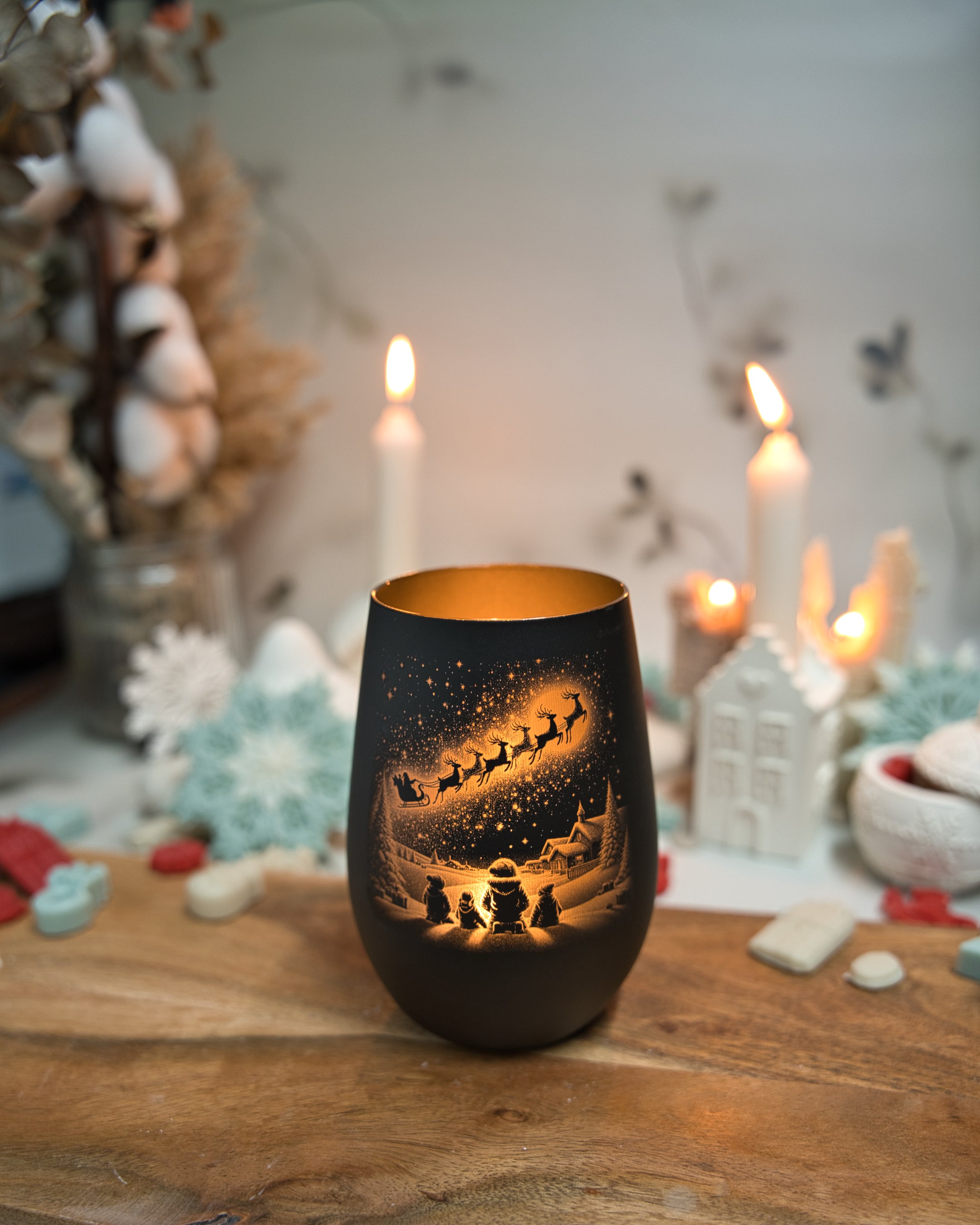 Graviertes Teelichtglas